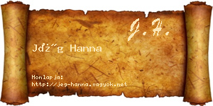Jég Hanna névjegykártya